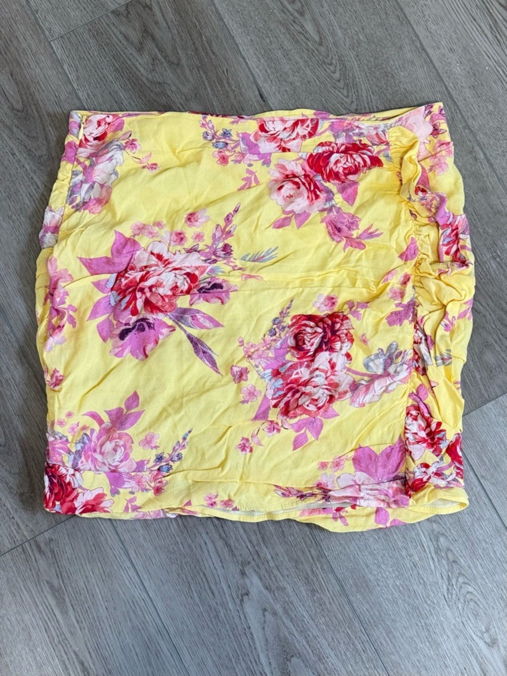 Mango MNG Skirt Romance Yellow Floral Ruffle Frill Mini Flirty Feminine Romantic - Picture 4 of 10